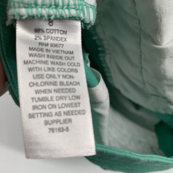 ANA A New Approach Twill Flat Front Shorts Size 8 Womens Solid Mint Green Casual - Picture 4 of 7